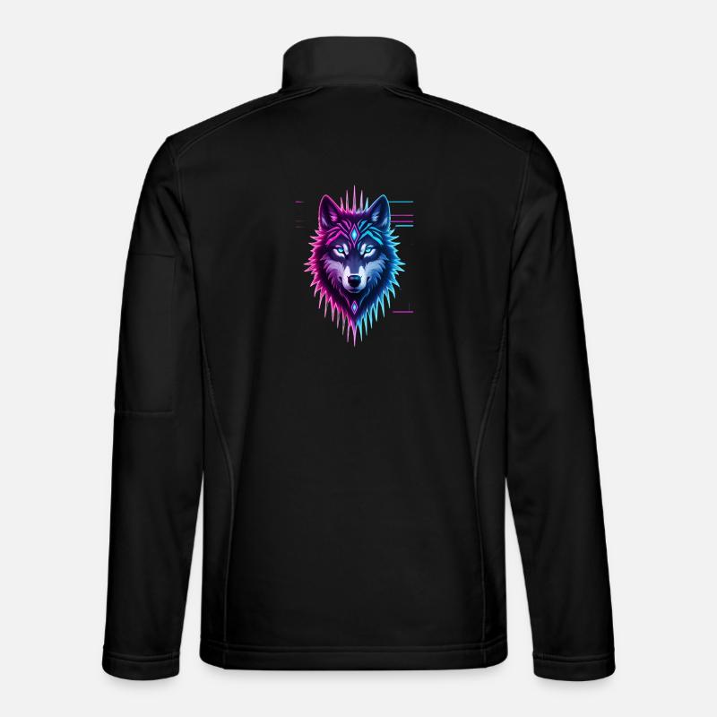 Neon-Wolf Kristallkrone - Unisex Softshelljacke - Schwarz