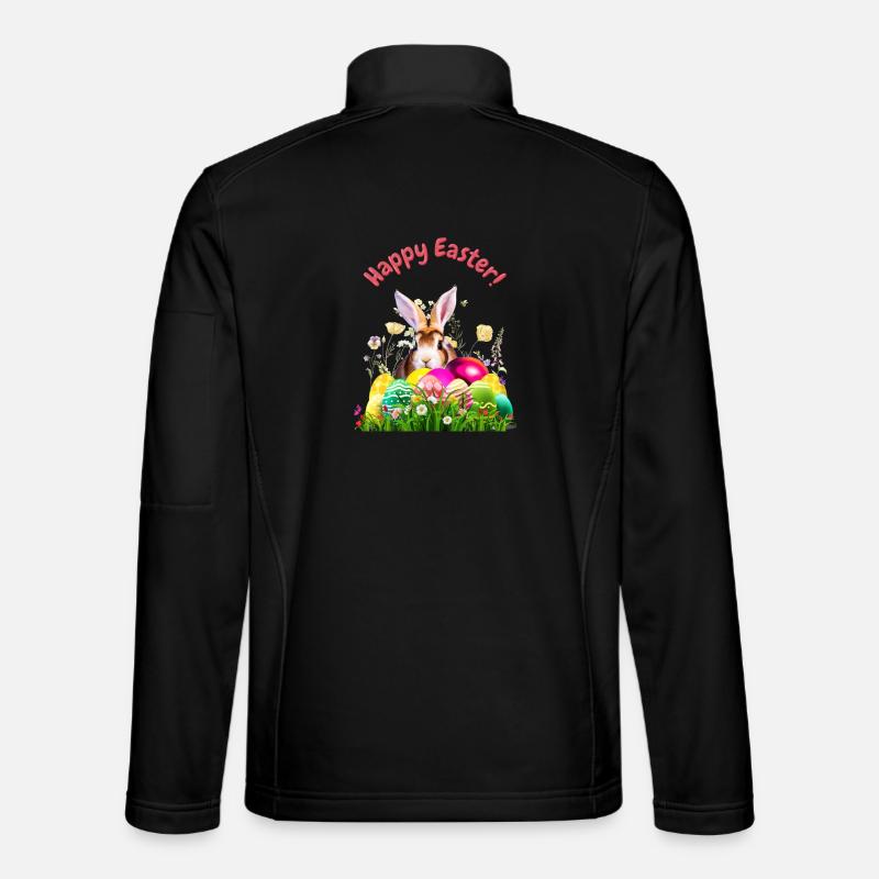 Cute Easter bunny with colorful eggs Unisex Softshell Jacket