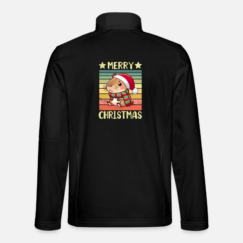Capybara Weihnachten - Unisex Softshelljacke - Schwarz