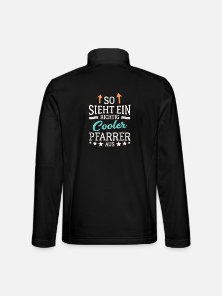 So sieht ein richtig cooler Pfarrer aus Pastor - Unisex Softshelljacke - Schwarz - Hinten