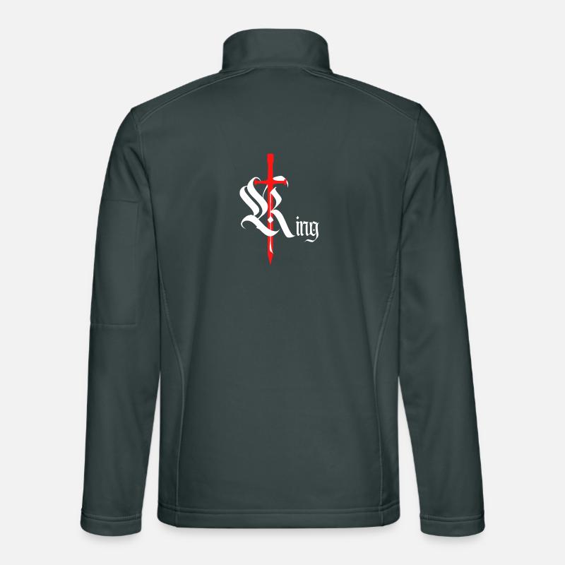 Gothic King Design mit schwertweißem Text Unisex Softshelljacke