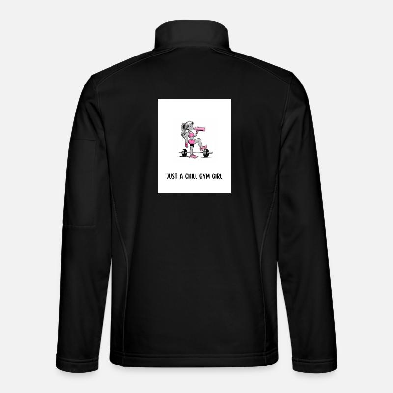 Chill Gym Mädchen Fitness Illustration - Unisex Softshelljacke - Schwarz