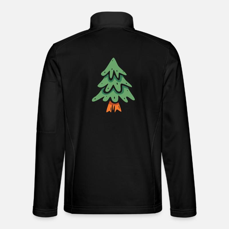 Christmas Tree Cartoon Style - Unisex Softshell Jacket - black