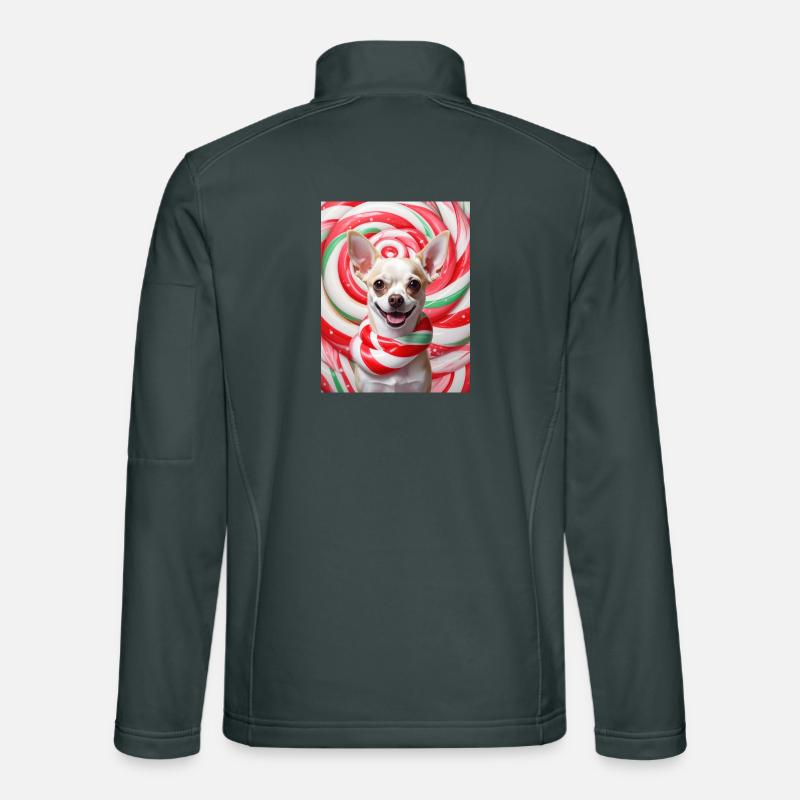 Candy Dog in Peppermix Background Unisex Softshell Jacket