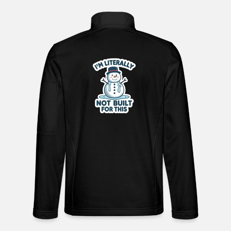 Melting Snowman Funny Winter Design - Unisex Softshell Jacket - black