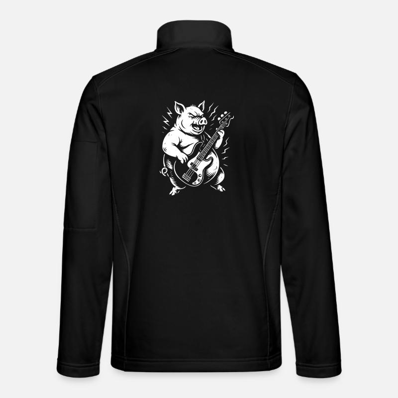 Groovy Pig Bass Jam - Unisex Softshelljacke - Schwarz