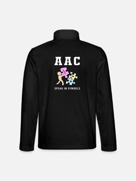 Communication AAC Langue des signes SLP - Veste en tissu softshell Unisexe - noir - Dos
