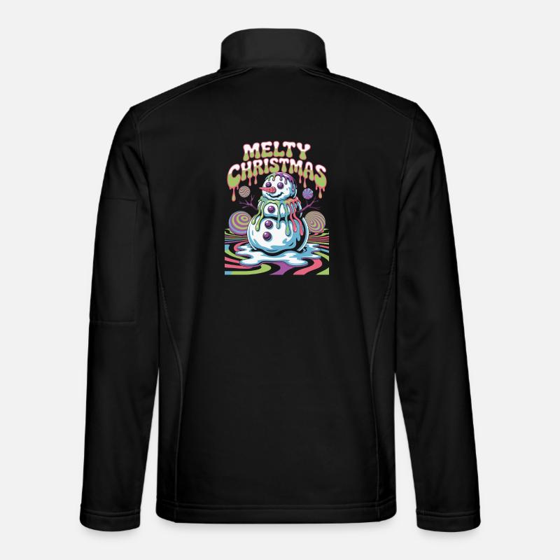 Schmelzender Weihnachtsschneemann - Unisex Softshelljacke - Schwarz