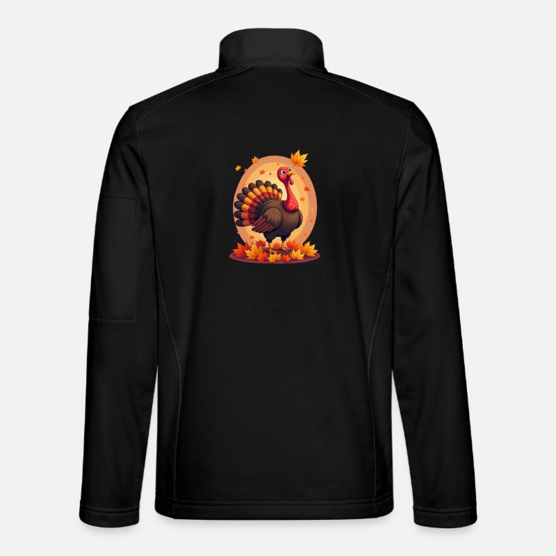 Thanksgiving Funny Thanksgiving Turkey - Unisex Softshell Jacket - black
