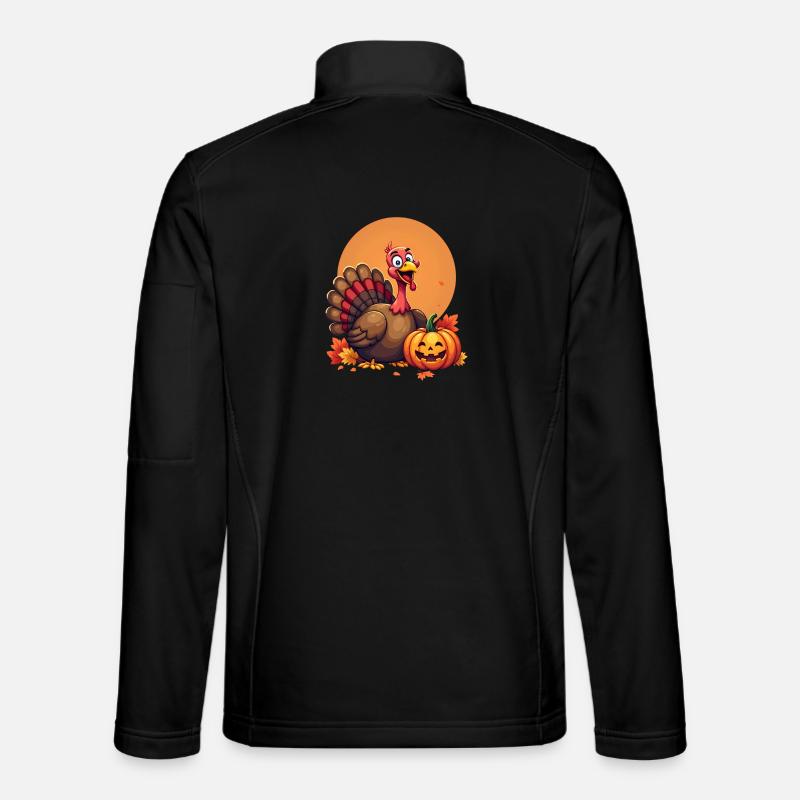 Thanksgiving Funny Thanksgiving Turkey - Unisex Softshell Jacket - black