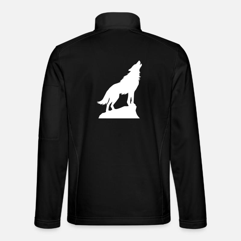 Wolf Animal Icon - Unisex Softshell Jacket - black