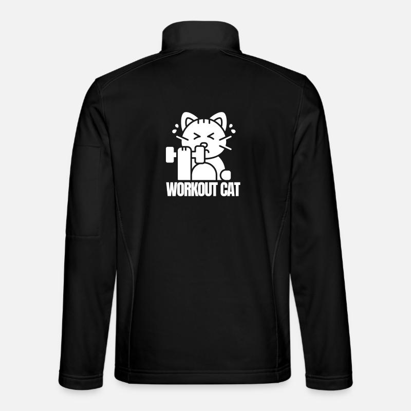 Muscular Cat Training - Unisex Softshell Jacket - black