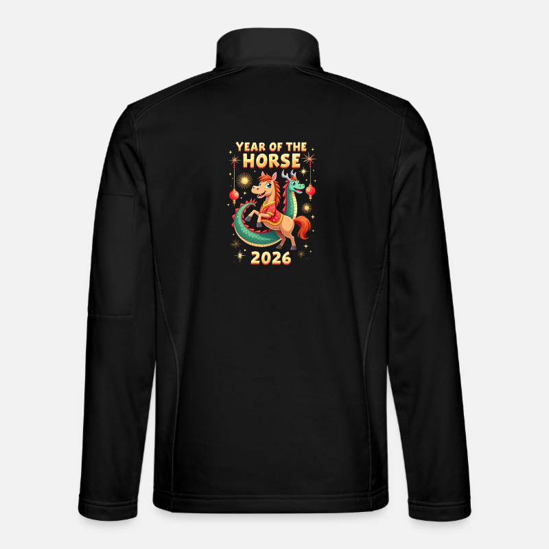 Nouvel An chinois du cheval 2026 - Veste en tissu softshell Unisexe - noir