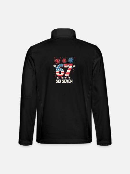US Flag 67 Memes Six Seven - Unisex Softshell Jacket - black