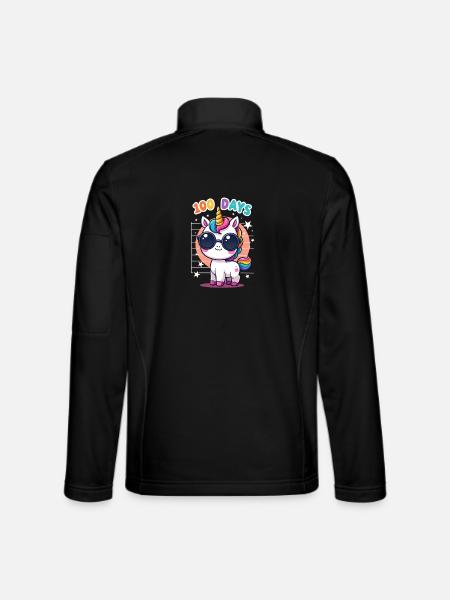 100th Day Of School 100 Day Of School Kids - Unisex Softshell Jacket - black - Back
