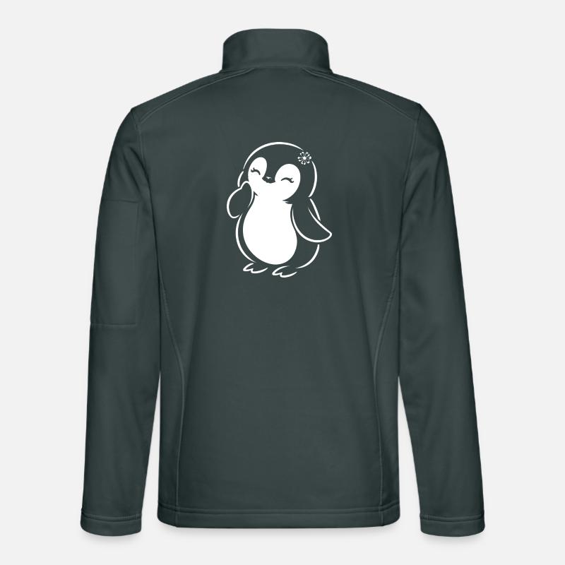 Süßer minimalistisch Pinguin Silhouette Mädchen Unisex Softshelljacke