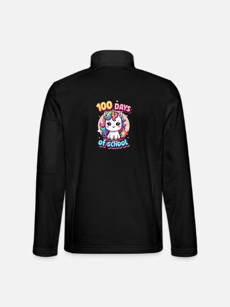 100th Day Of School 100 Day Of School Kids - Unisex Softshell Jacket - black - Back