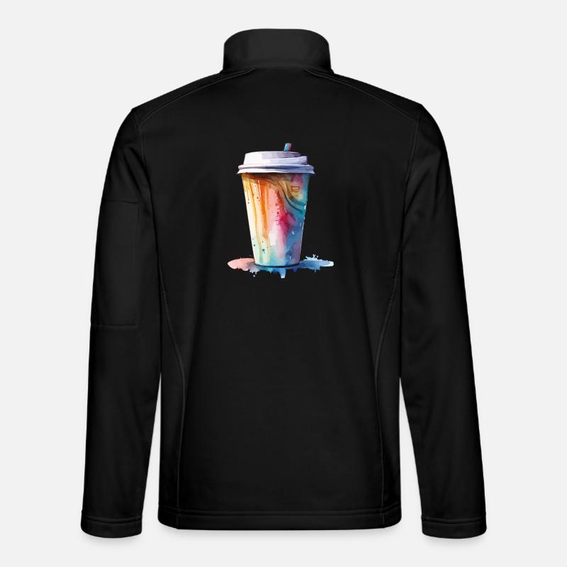 Cappuccino Coffee Mug Art - Unisex Softshell Jacket - black