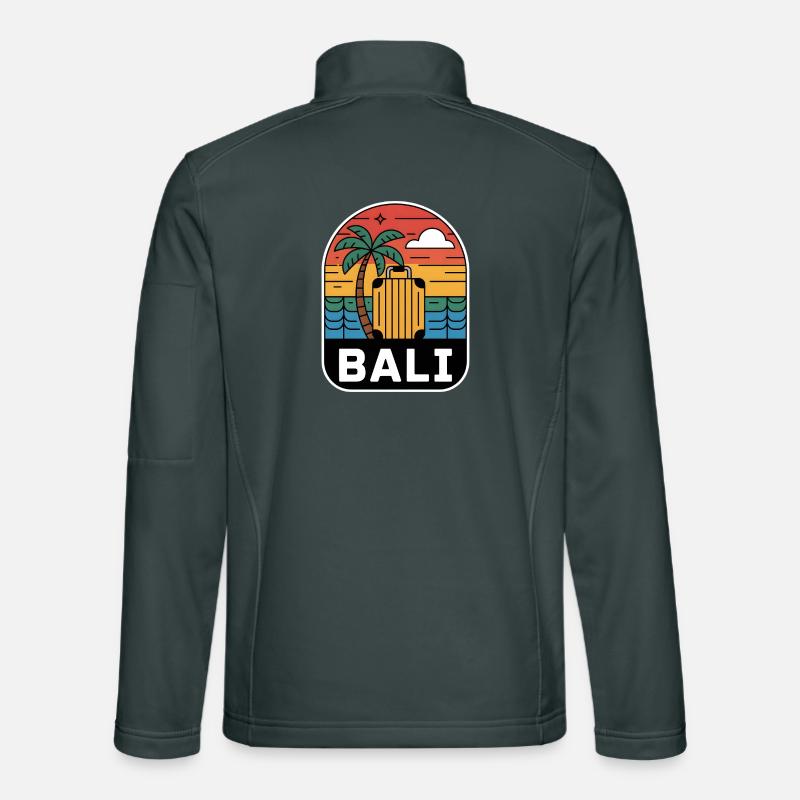 Bali Indonesia Suitcase Sunset Unisex Softshell Jacket
