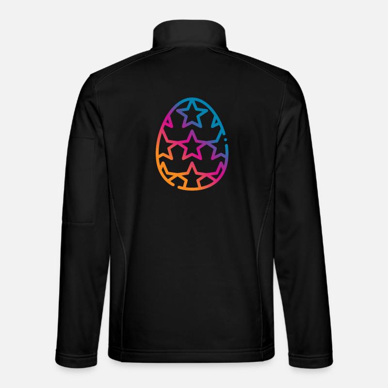Farverig påskeæg-påske - Unisex softshelljakke - sort