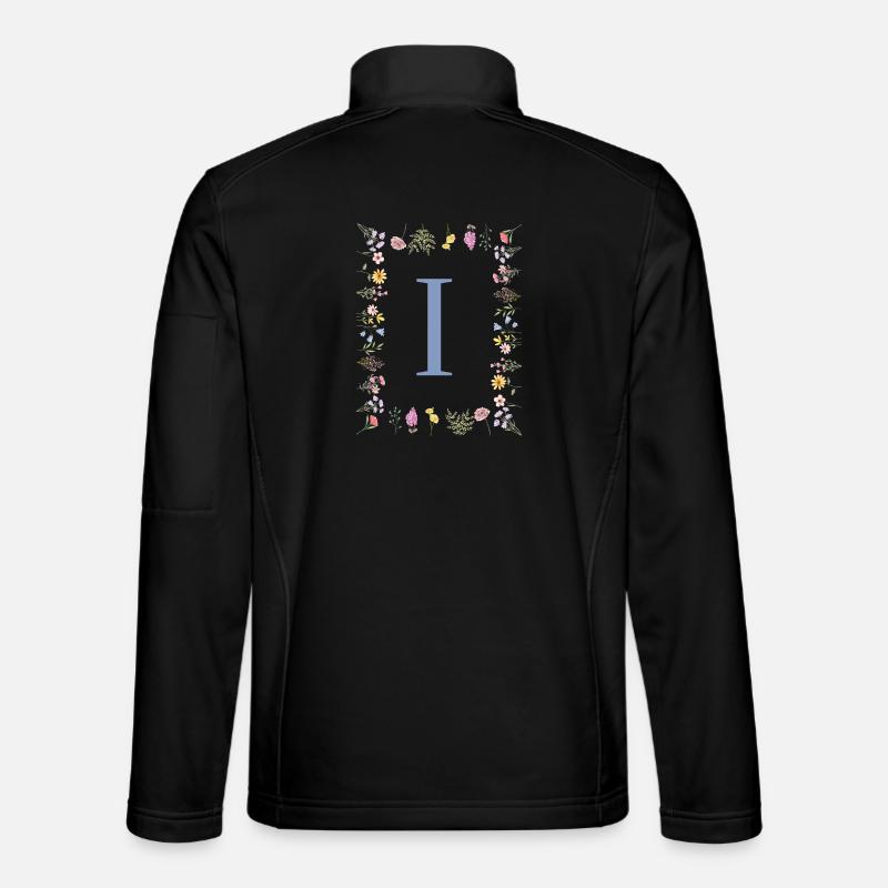 Florale Initial "I" Blumenmonogramm Unisex Softshelljacke