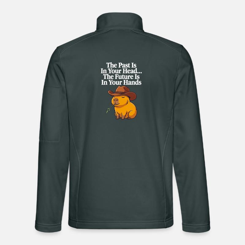 Cowboy Capybara Future - Mème de citation motivationnelle Veste en tissu softshell Unisexe