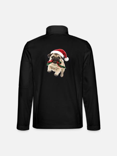 Verspielter Weihnachts Mops - Unisex Softshelljacke - Schwarz