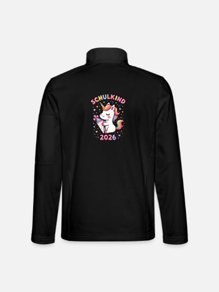 Schulkind 2026 Einschulung 2026 Schulanfang - Unisex Softshelljacke - Schwarz - Hinten