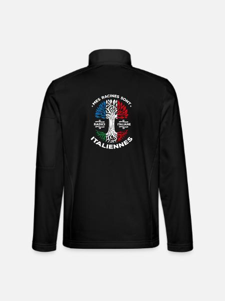 Meine Wurzeln sind italienische Baum Frankreich Italien - Unisex Softshelljacke - Schwarz - Hinten