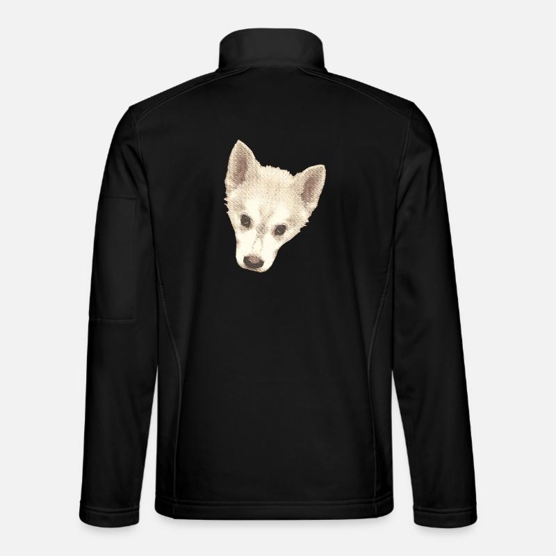 süßes Hündchen, Hundebaby Gesicht wasserpixel - Unisex Softshelljacke - Schwarz