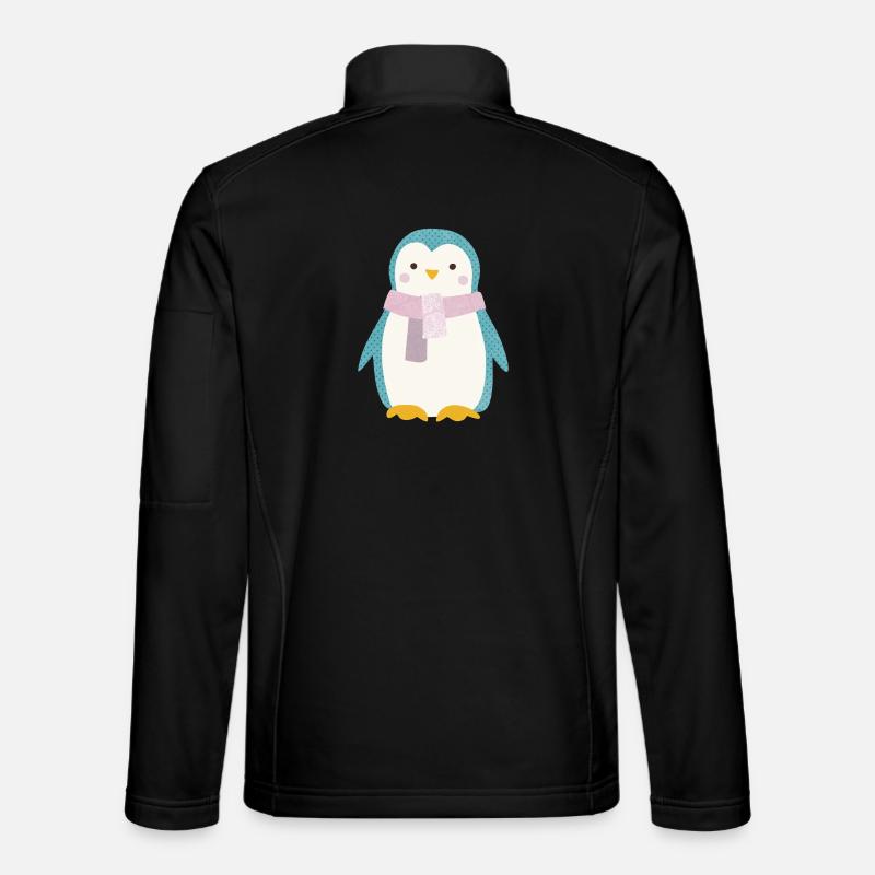 Penguin Dots Scandinavian Nursery Kids - Unisex Softshell Jacket - black