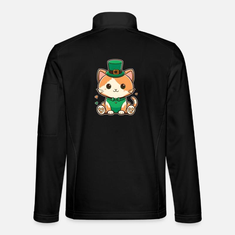 Leprechaun kitten in the green - Unisex Softshell Jacket - black