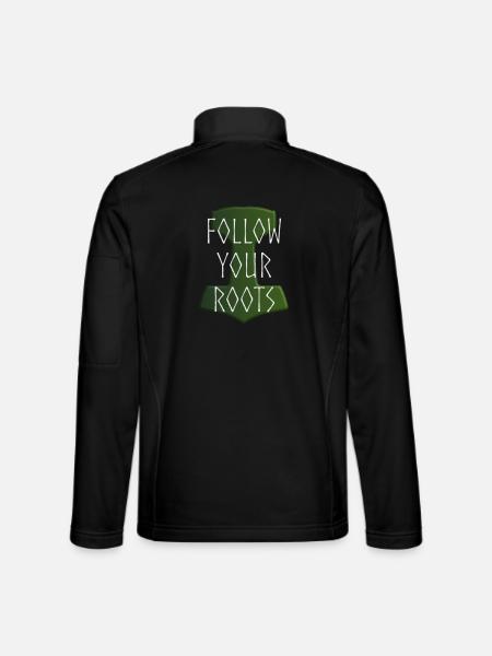 Follow your Roots - Hammer Donar Thor Mjölnir - Unisex Softshell Jacket - black - Back