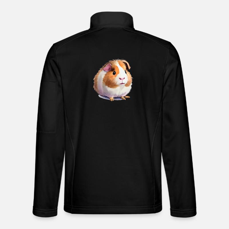 cute guinea pig - Unisex Softshell Jacket - black
