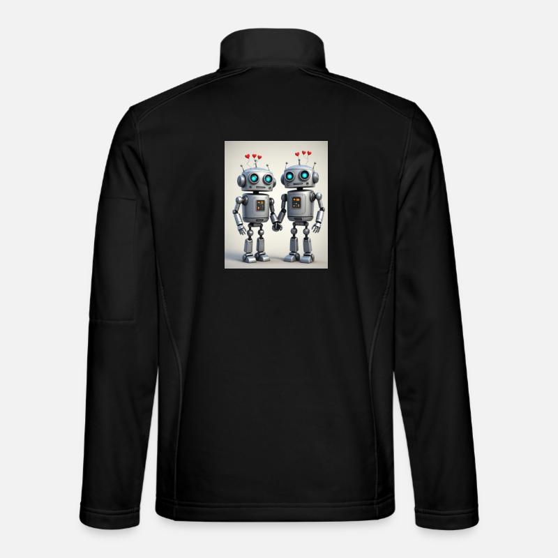 Couple de robots - Veste en tissu softshell Unisexe - noir