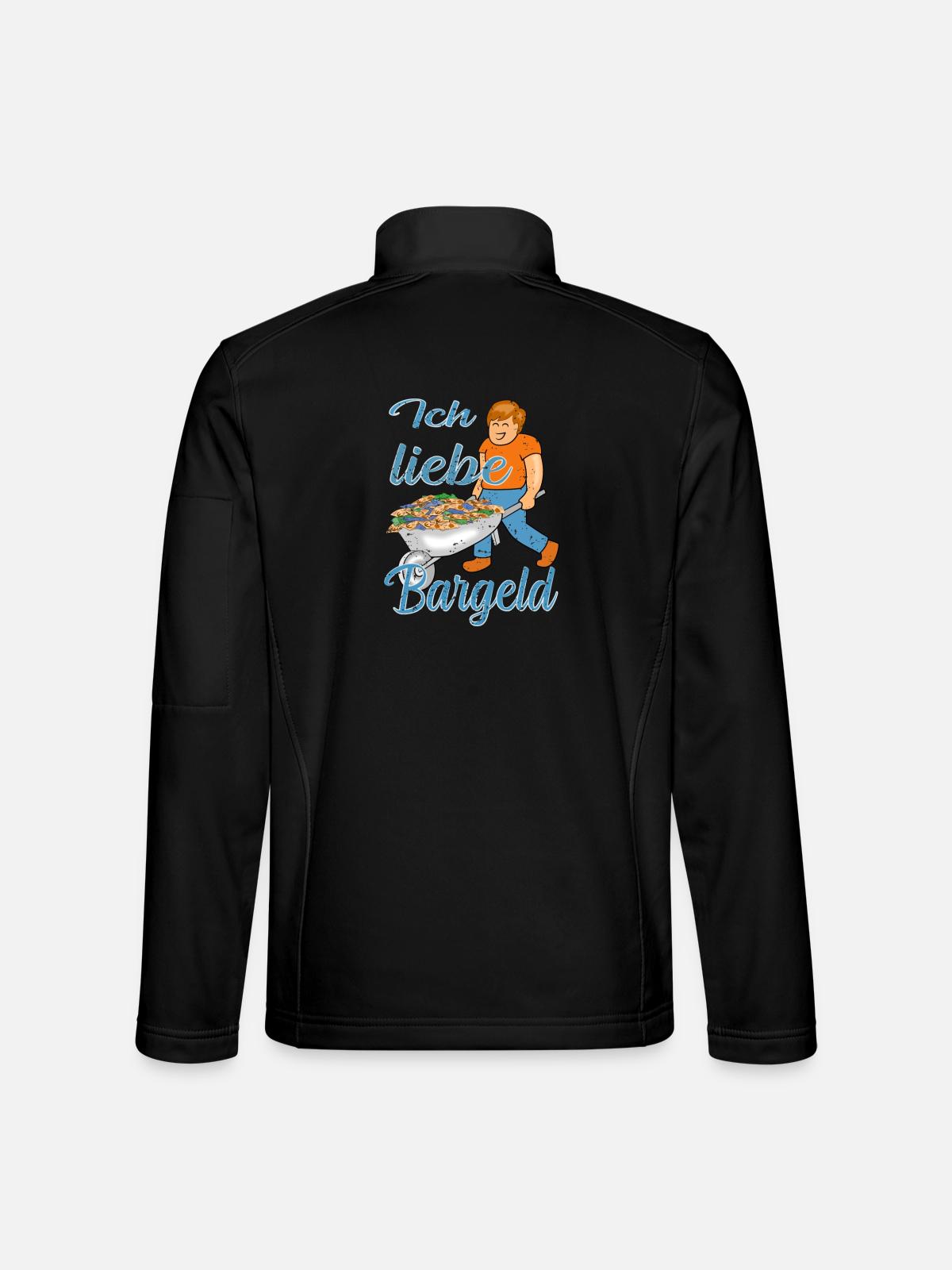 Bargeld Geld - Unisex Softshelljacke - Schwarz - Hinten