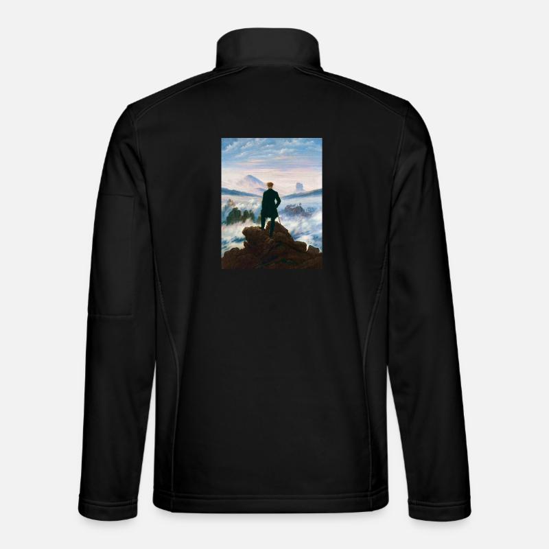 Wanderer über dem Nebelmeer Caspar David Friedrich - Unisex Softshelljacke - Schwarz