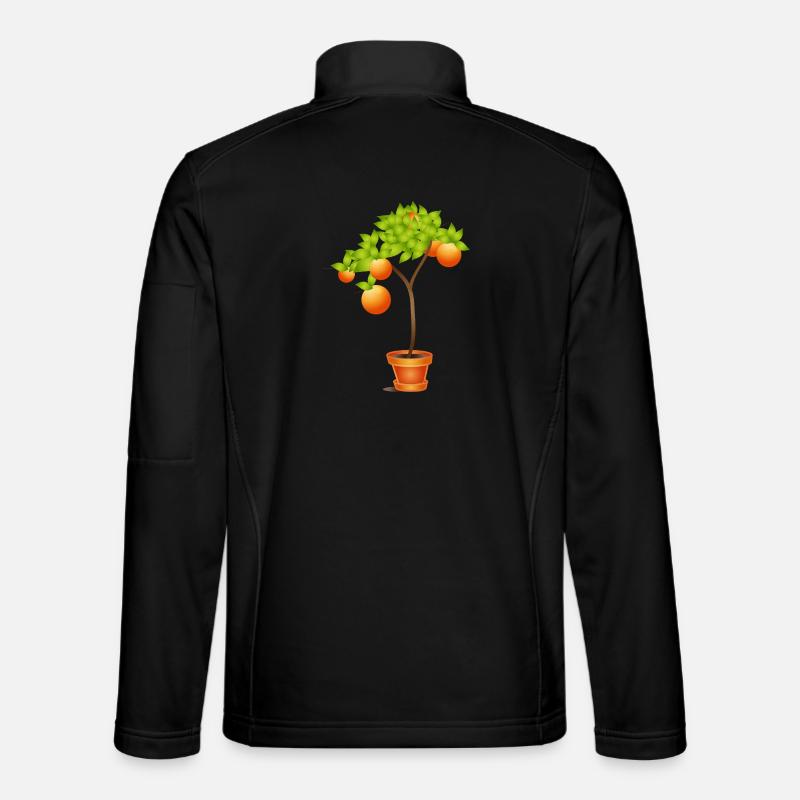 Kleiner Orangenbaum im Blumentopf - Unisex Softshelljacke - Schwarz