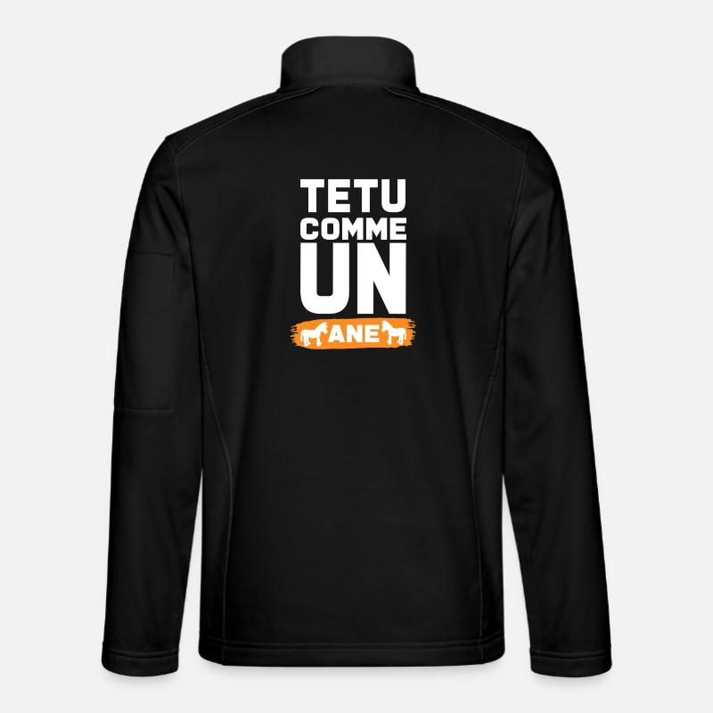 TEXT WIE EIN ESEL - Unisex Softshelljacke - Schwarz