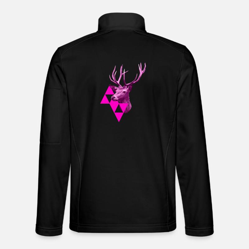 pink deer - Unisex Softshell Jacket - black