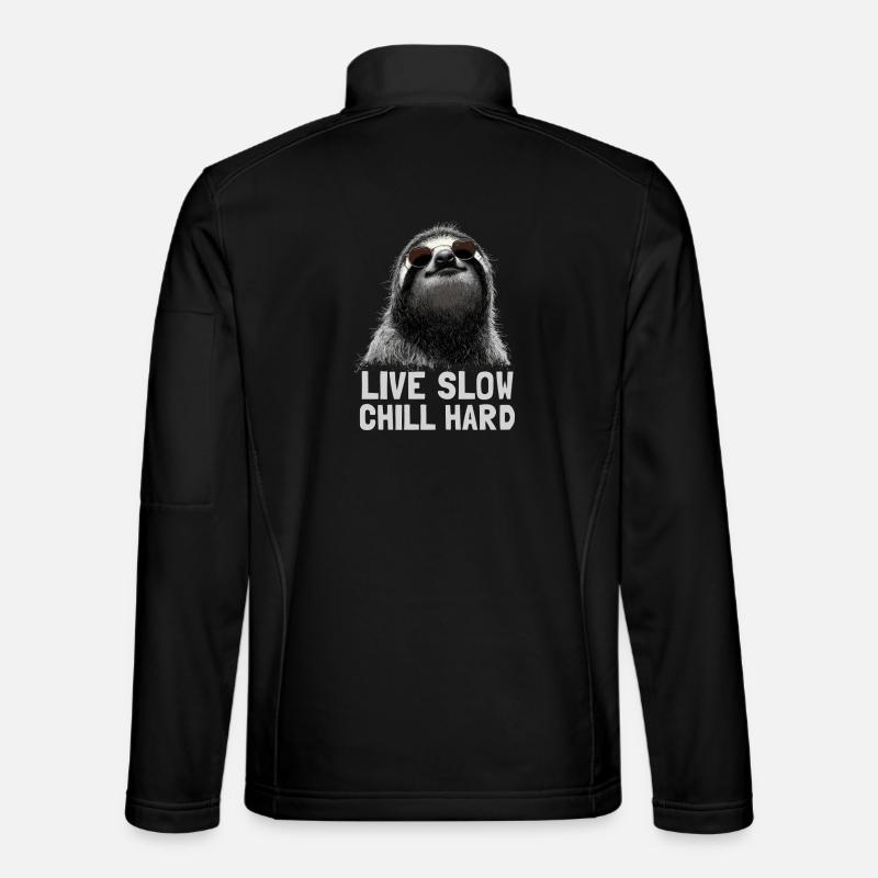 Chilliges Faultier mit Sonnenbrille - Unisex Softshelljacke - Schwarz