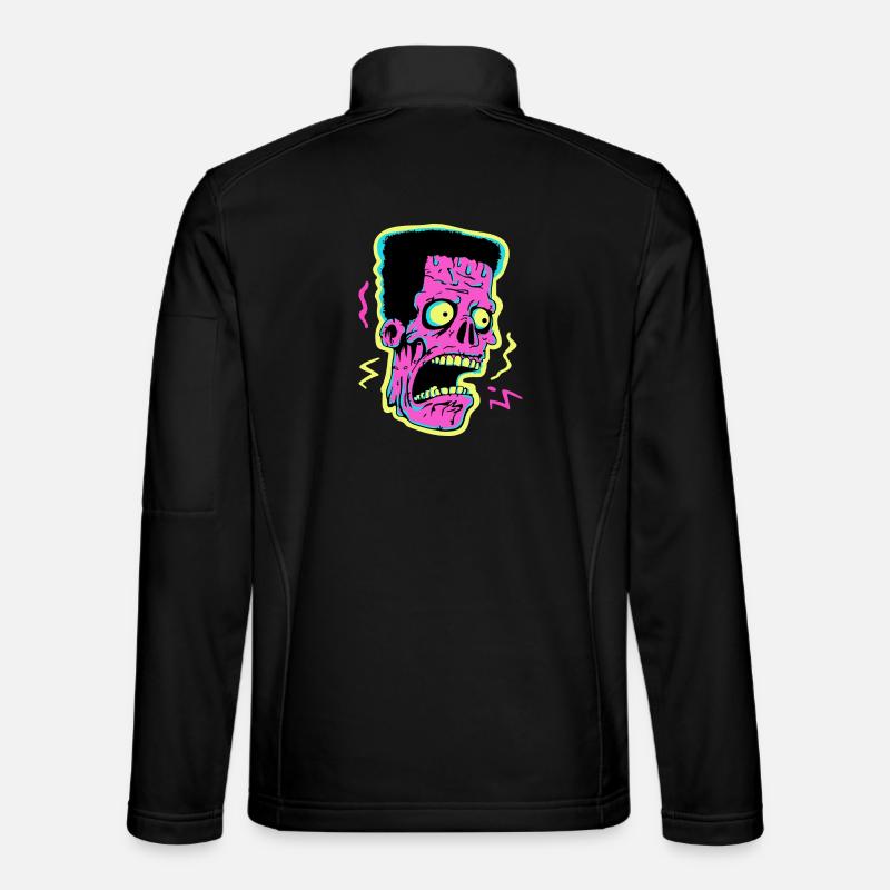 Neon Zombie Screamer Pop Art - Unisex Softshell Jacket - black