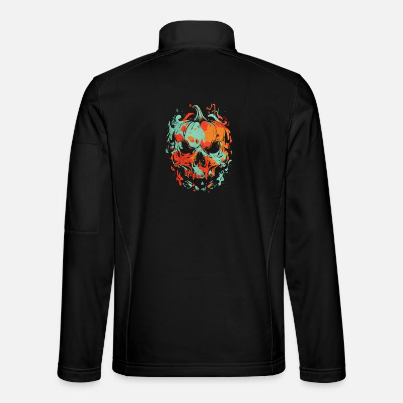 Horror Pumpkin Skull – Grunge Art Design Unisex Softshell Jacket