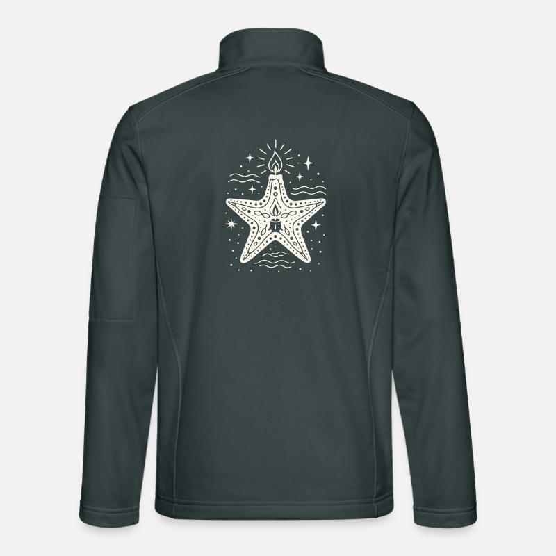 Étoile de mer avec bougie - Conception maritime de Noël Veste en tissu softshell Unisexe