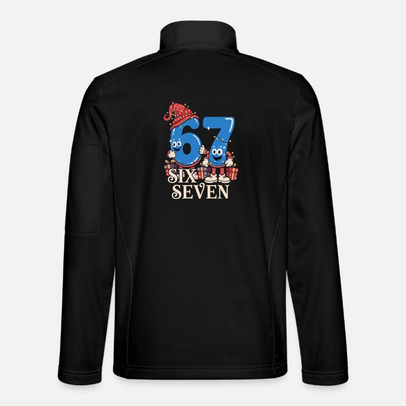 Sechs Sieben 6 7 Aura Points Kids Gaming Niedlich  - Unisex Softshelljacke - Schwarz