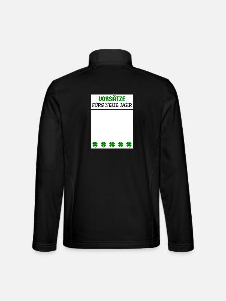 Réveillon du Nouvel An Résolutions du Nouvel An Trèfle - Veste en tissu softshell Unisexe - noir - Dos