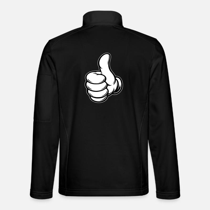 OK Comic Daumenhoch Handsymbol  - Unisex Softshelljacke - Schwarz