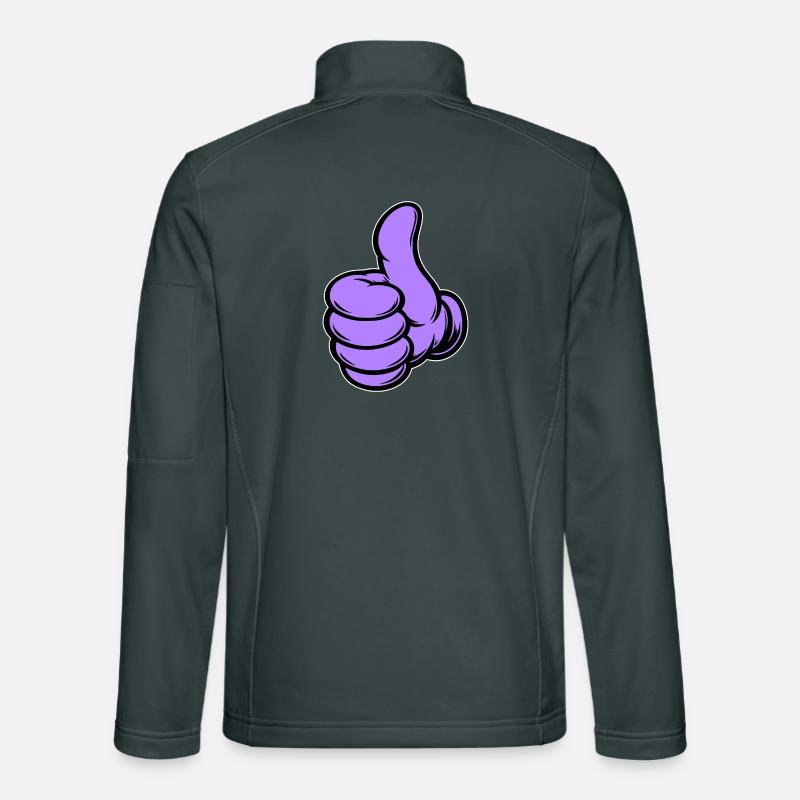 OK Icône de main pouce levé de la bande dessinée Violet Veste en tissu softshell Unisexe