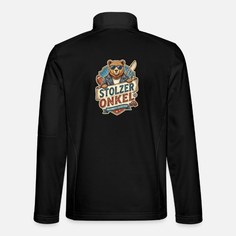 Stolzer Onkel Bär – Freizeitheld - Unisex Softshelljacke - Schwarz