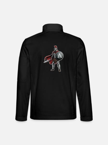 Hoplite Spartiate Lambda Bouclier Épée Mascotte - Veste en tissu softshell Unisexe - noir